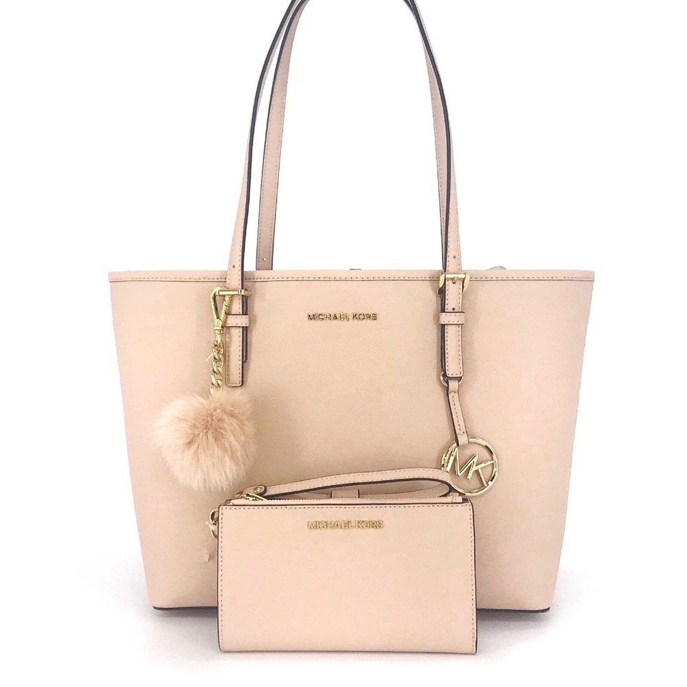 3PCS Michael Kors MD Carryall Tote Wallet Charms